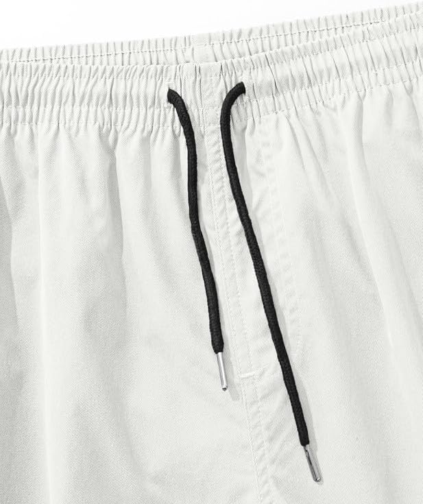 Cargo Shorts for Men Drawstring 9 inch Elastic Waist with 5 Pockets - Image 4