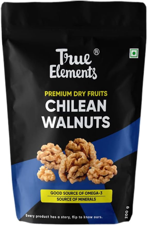 True Elements Walnuts Kernels 200g - 100% Clean and Natural Akhrot | Walnuts Without Shell | Premium Dry Fruits for Healthy Diet
