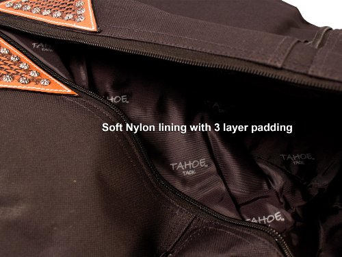Tahoe Premium Durango Western Garment Carry and Storage Bag - Three Layer Waterproof Padded Construction - Hand Tooled Basket Weave Leather Accents2