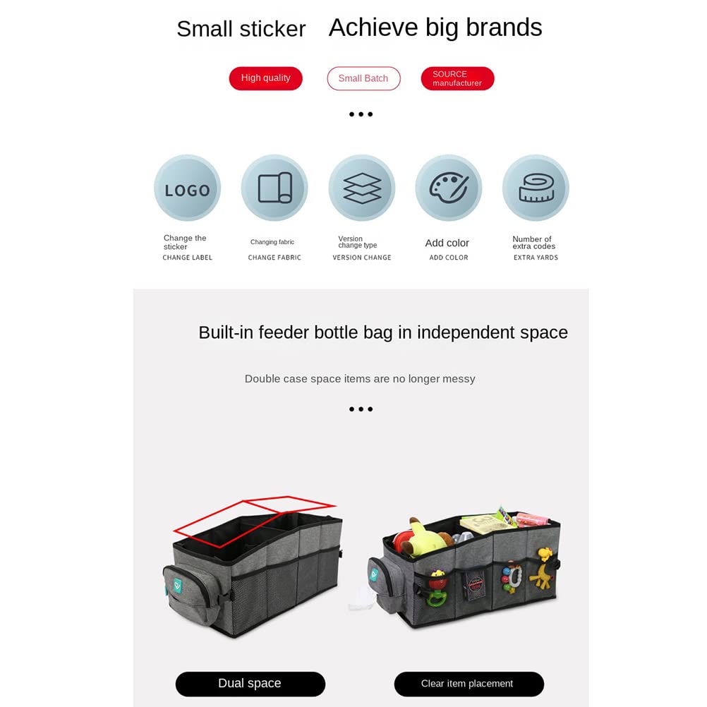 Organizador de maletero de coche, caja de almacenamiento plegable para coche, multi compartimentos plegable CargoTote para coche, automóvil, camión, monovolumen