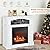 GOFLAME 32" Electric Fireplace with Mantel and Remote Control, Freestanding Mantel Fireplace Heater with 3 Flame Brightness, Thermostat, 6H Timer, Overheat Protection, CSA Certified, 1400W (White)