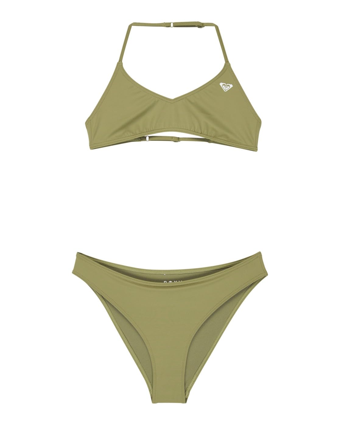 Bikini Roxy verde para niñas de 6 a 16 años con top estilo bralette cómodo 4