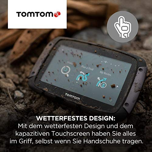 Tomtom Motorrad Navi Rider 500 (4,3 Zoll, kurvige und bergige Strecken speziell für Motorräder,...