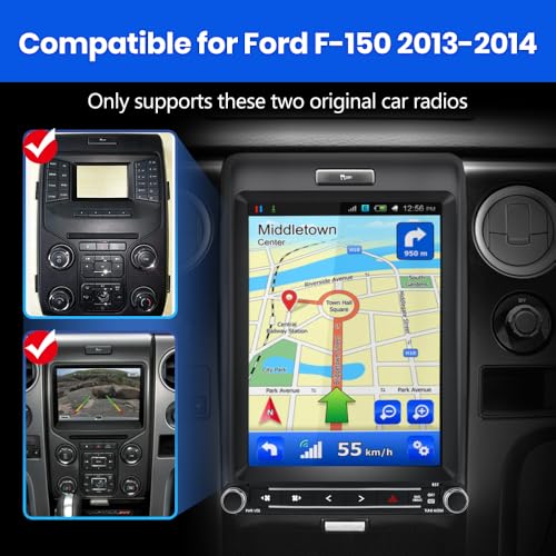 Android 13 Car Radio [4GRAM+64GROM] for Ford F150 2013 2014,12.1 Inch T Style with Wireless CarPlay Android Auto GPS DSP WiFi Bluetooth SWC HDMI Output