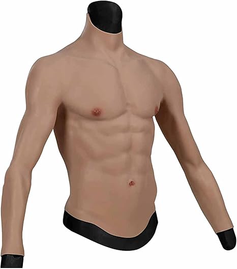 Amazon Co Jp クロスドレッサー変装小道具のためのシリコーン男性筋肉現実的な半身偽の筋肉胸エンハンサー ドラッグストア