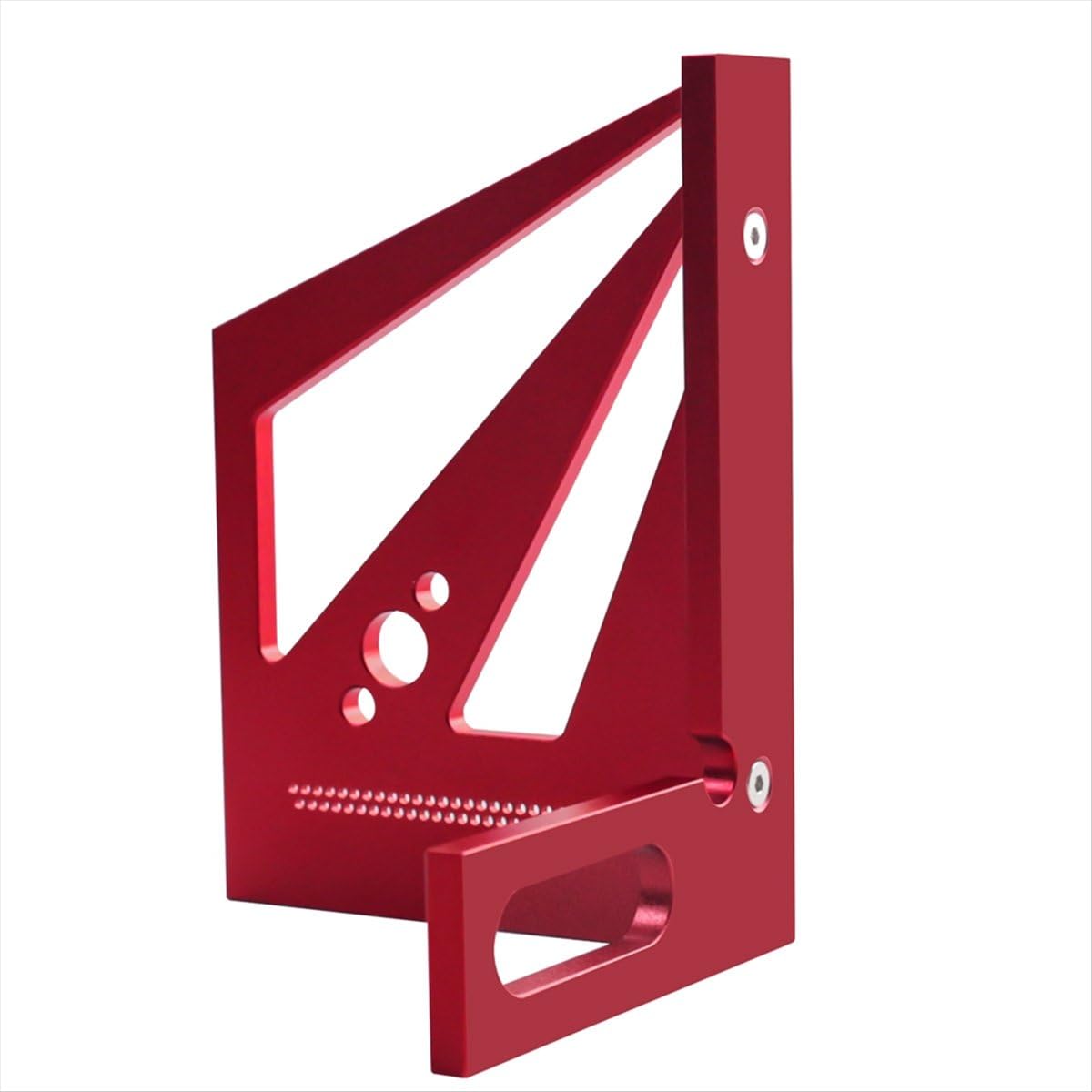 BPQiang Woodworking Measuring Ruler 22.5/30/45/60/67.5Degree Square Protractor, for Carpenter Drawing-Red Metric