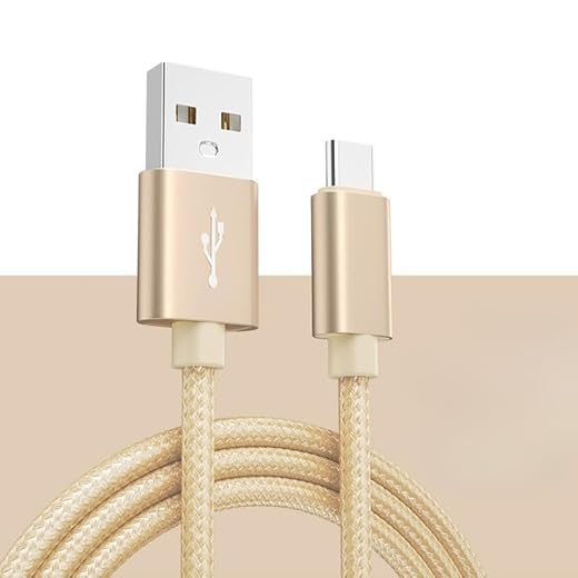 USB to USB C Cable 6.6Ft Charger Cables Type C Charger Cord USB Flash Drive Card Reader Fast Charging for Phone (Gold)
