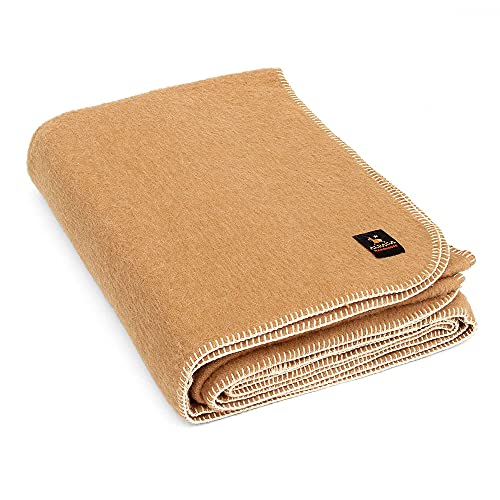 Thick Alpaca Wool Blanket Heavyweight Alpaca Wool Blanket Camping Outdoors Or Using Indoors | Soft Peruvian Alpaca Wool Blankets That Come In Twin, Queen King Size Fit Any Need (Soft Camel, Queen) #TOP29