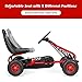 Costzon Go Kart for Kids, 4 Wheel Pedal Powered Go Cart with Adjustable Seat, Handbrake & Non-Slip Wheels, Outdoor Racer Ride On Pedal Car, Gift for Boys Girls (Red)