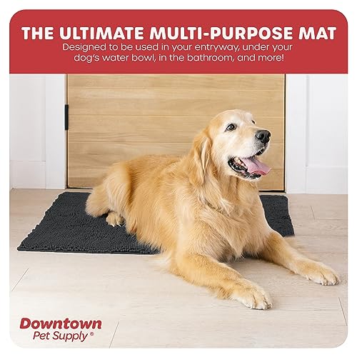 My Doggy Place Microfiber Dog Mat for Muddy Paws, 36" x 26" Charcoal - Absorbent and Quick-Drying Dog Paw Cleaning Mat, Washer and Dryer Safe - Non-Slip Rubber Backed Dog Floor Mat, Large - Thumbnail 4