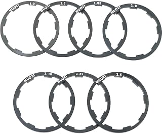 7PCS Bicycle Flywheel Washer Spacer Cassette Fork Liner Hub Bottom Center Axle Cassette Flywheel Mountain Road Bicycle Spacer Used to Adjust the Bottom Bracket of the Bicycle Black