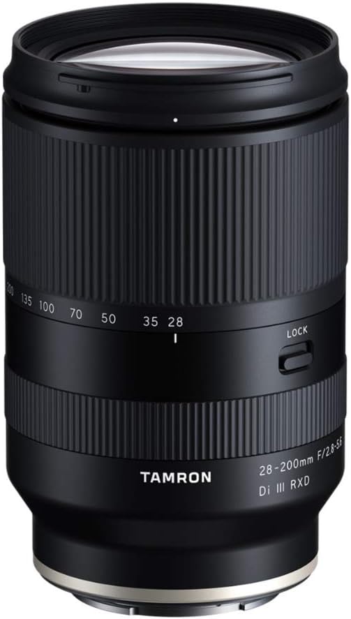 Tamron A071 28-200mm Full-Frame Lens for Sony E Bundle with Two-Pack Rechargeable Battery and Dual Charger, Camera Bag with Accessory and Cleaning Kit, and 12-inch Tripod with Bluetooth (4 Items)