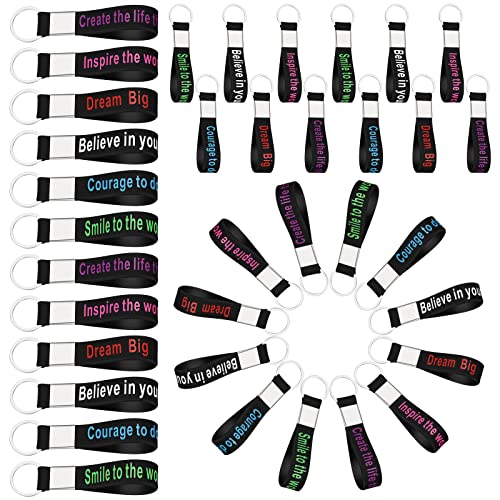 Porte-clés en silicone motivants (Lot de 24) pour homme et femme