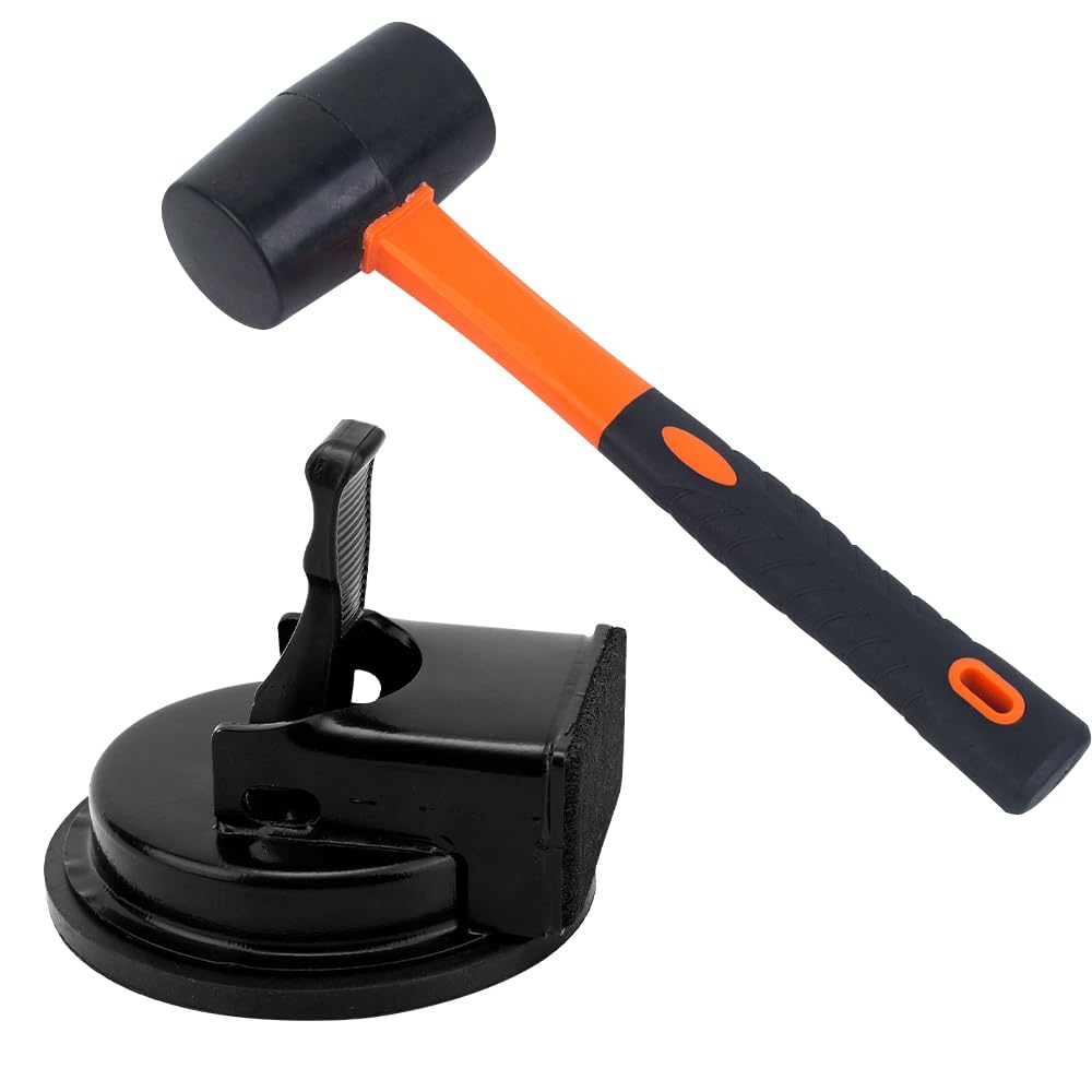 RNPKZ Floor Gaps Fixing Tool, Suction Cup Heavy Duty Floor Gap Fixer Tool with Rubber Mallet Hammer, Grabber Floor Fixer Tool, Laminate Vinyl Flooring Tools for Fixing Gap, Ideal for Cracks Fixing