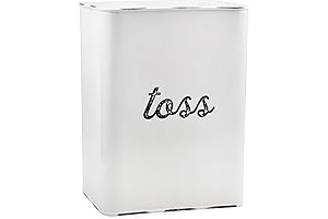 AuldHome Farmhouse Enamelware Wastebasket (White); Small Rustic-Style Trash Can for Bedroom, Bathroom,...