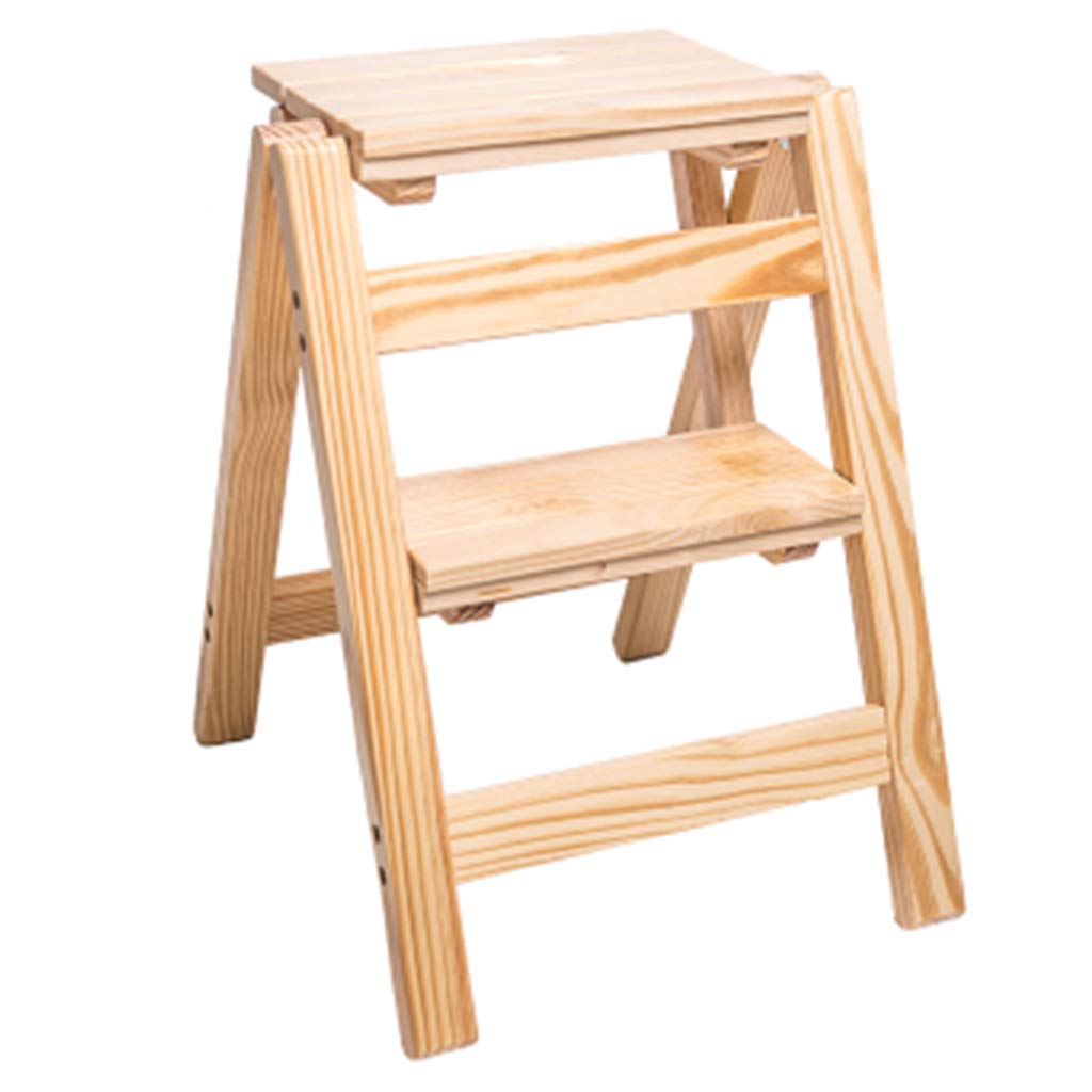 Marchepied stable pour éviter les chutes : escalier pliable 2 marches en bois