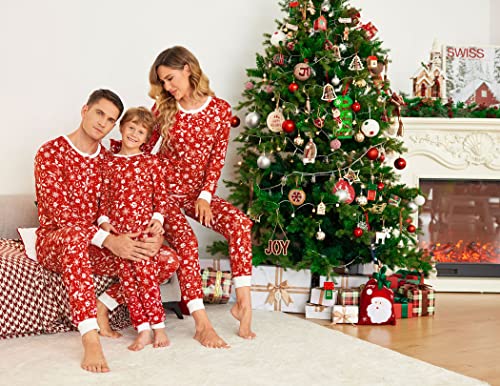 Ekouaer Christmas Pjs Set Mens Classic Long Sleeve Nightshirt With Long Bottoms Holiday Sleepwear Set(Red Christmas Pattern,Small) #TOP1