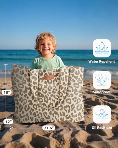 Image of GLORIEROO Extra Large Beach Bag for Women - Sandproof Over-Size Carry On Beach Essentials Tote with 5 Pockets Gifts for Women