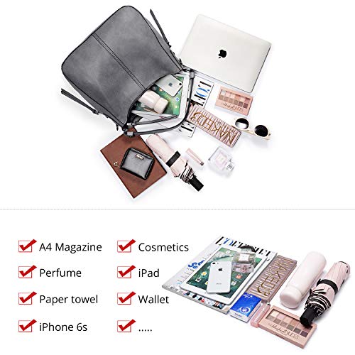Image of Realer Hobo Crossbody Bags for Women Designer Faux Leather Hobo Handbags Retro Large Size Shoulder Bag Bucket Purse