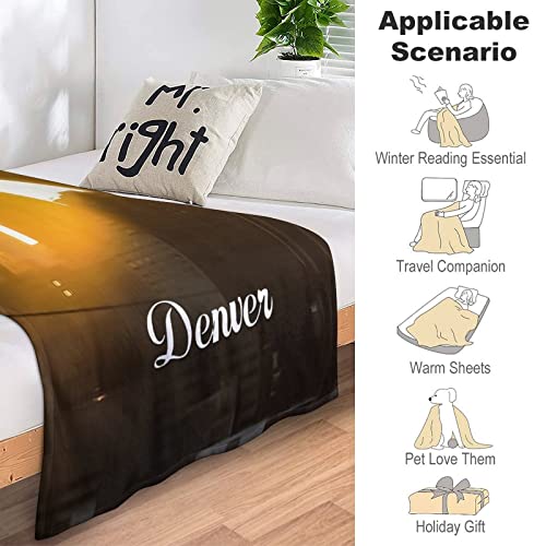 Couverture en flanelle Denver 178x203 cm paysage urbain grise - 7