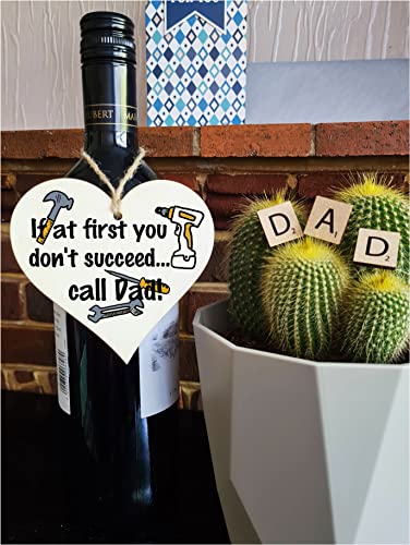 Handmade Wooden Hanging Heart Plaque Gift for Dad this Fathers Day Novelty Fun Keepsake - Image 2