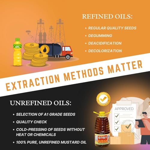 Image of BULBUL Kacchi Ghani Cold Pressed Mustard Oil 5 Litre | Wood Pressed Kolhu Chekku Sarso Tel | Pure & Unrefined Black Mustard Oil | High Aroma & Pungency | No Chemicals | For Cooking, Pickles & Massage