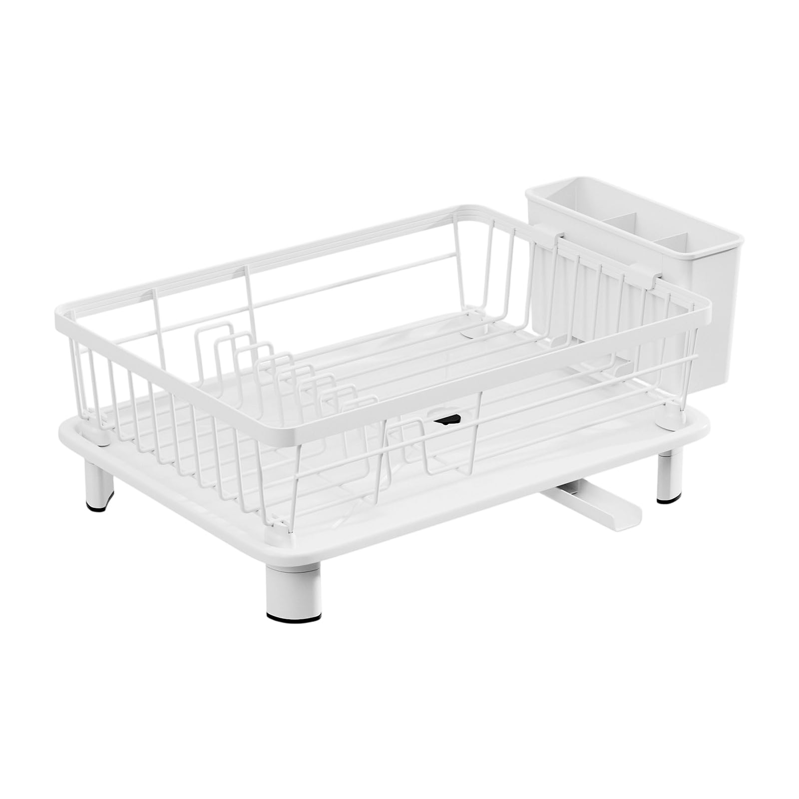 Tsophreniq White Space Saving Utensil Holder Featuring Adjustable Water Pan And Iron Construction Kitchen Tool Planner Rack