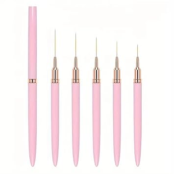 French Stripe Nail Art Liner Brush Set Ultra-thin Line DIY Drawing Pen UV Gel Brushes Painting Manicure Nail Tool Sets Pink