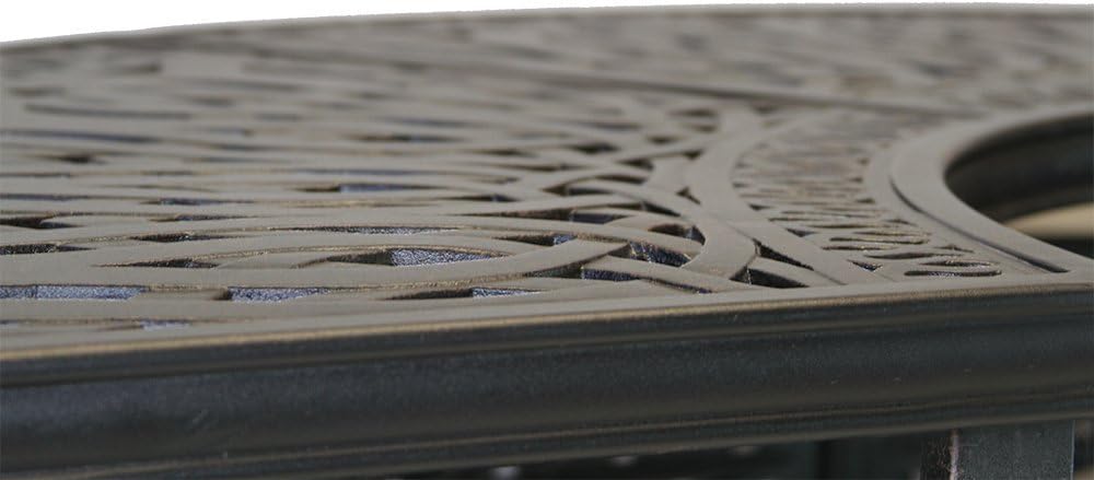 Dijkoo theWorldofpatio Elizabeth Cast Aluminum Powder Coated Party Bar Table - Antique Bronze