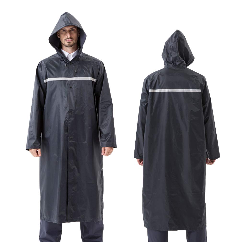Pahajim Impermeabile Donna Uomo Giacca Antipioggia Lunga, Poncho Leggera Mantello Riutilizzabile Ripstop Con Cappuccio Regolabile