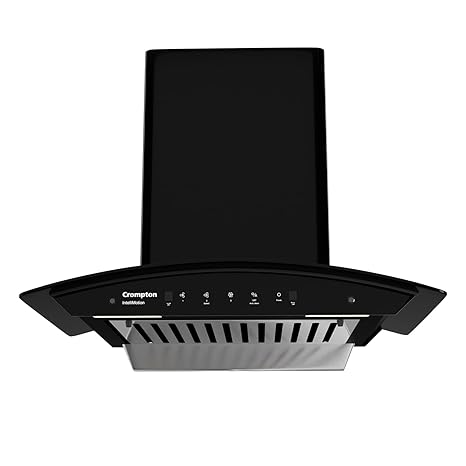 Crompton IntelliMotion Curved 60 cm Chimney Baffle Filter (Black), Free installation&Ducting kit,990 m3/hr (CHD-IMC60BFA-MBL)