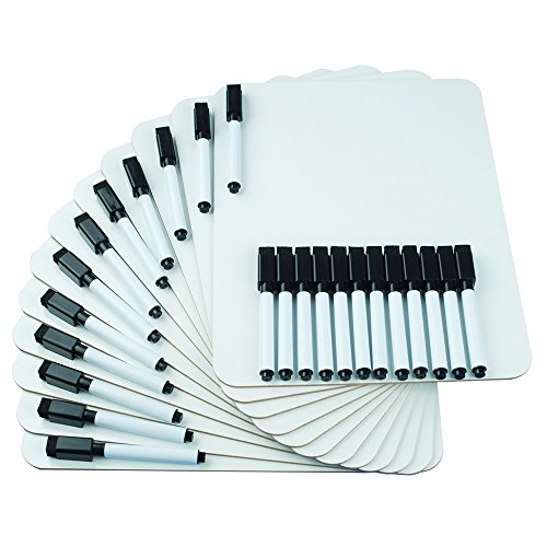 Lockways Dry Erase Lapboards Whiteboard, Dry Erase Board 9 x 12 Inch, 12 White Boards, 24 Dry Erase Markers for Kids, Students, Children, Teachers, Classroom, School