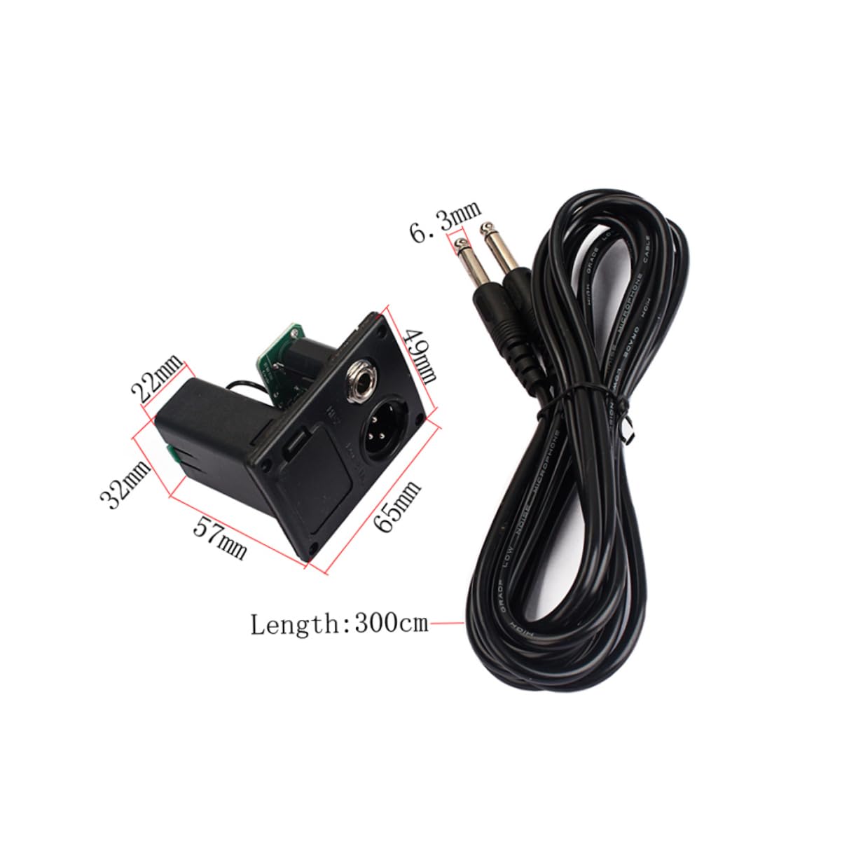 FONDOTIN Acoustic Guitar Battery Box with Pin Output Jack Amp Cable Eq Battery Holder for Active Pickup Electric Guitar Bass Ukulele Easy Access Replacement and Versatile Connectivity