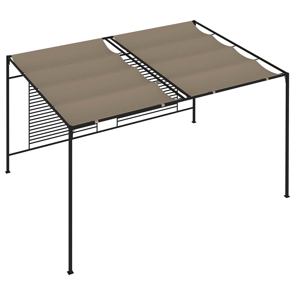 Pawilon z wysuwanym dachem, 3 x 4 x 2,3 m, kolor taupe, namiot imprezowy z poliestru z powłoką PA i żelazną ramą, namiot ogrodowy na taras, na zewnątrz, na imprezy, grillowanie, ochrona przed
