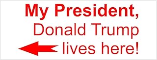 My President Donald Trump Lives Here Self Ink Stock Stamp - 3/4" x 1-7/8" - Patriotic Office Supplies, Political Campaign Tool, Custom Stamping, Durable Ink Stamp, Election Merchandise