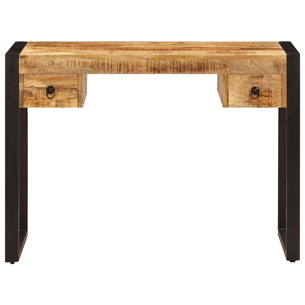 Scrivania per computer, in legno di mango, stile retrò, piccola scrivania da ufficio, per casa, ufficio, scuola, stabile, per laptop, 110 x 50 x 77 cm