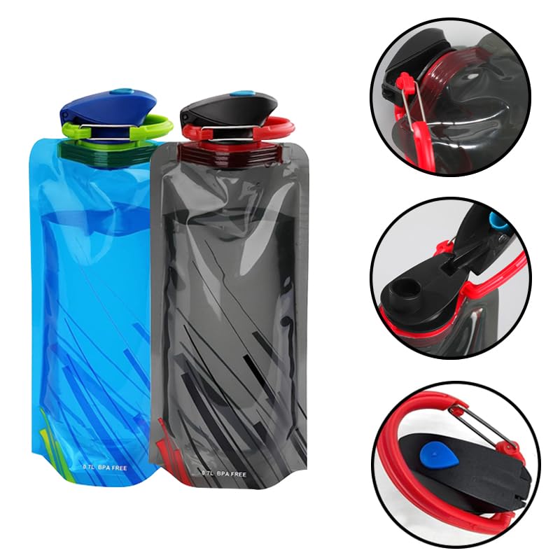 3 bottiglie pieghevoli da 480 ml, riutilizzabili, senza BPA, per