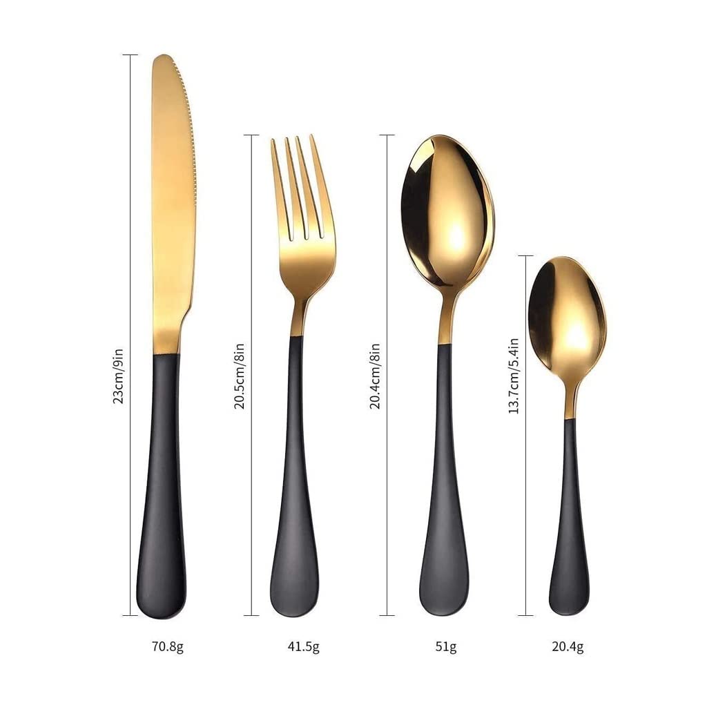Elegante Set di Posate Miste Set di Posate in Acciaio Inox Coltello forchetta e Cucchiaio 4 Pezzi Set per la Famiglia Cucina Sala da Pranzo Set di stoviglie Decorazione