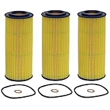 Replacement Set of 3 Engine Oil Filters (Cartridge Lube Metal Free Filt) for BMW