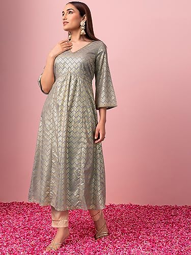 Image of Indya Women's Polyester Regular Fit Casual Kurta