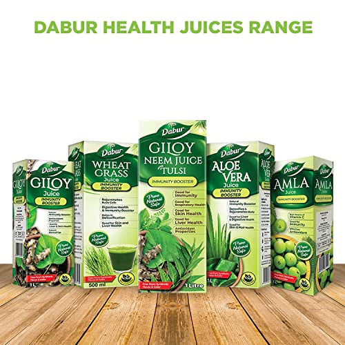 Image of Dabur Aloe Vera Juice - 1L | Ayurvedic Health Juice For Good Skin & Hair Health | Detoxifies & Rejuvenates Skin & Body | Good For Liver & Digestive Health | Immunity Booster