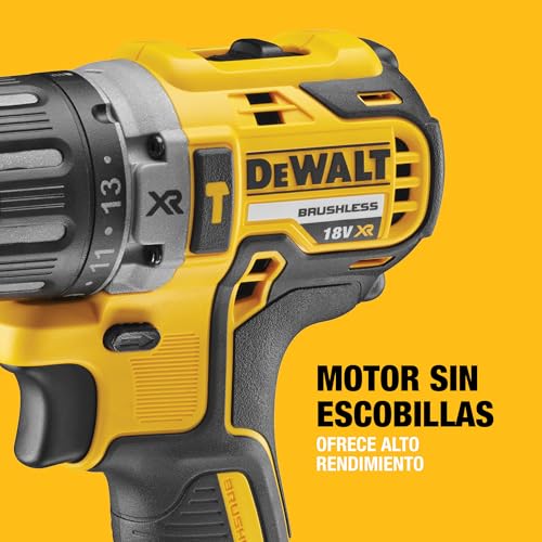DEWALT XR 18 Volt Akku Schlagbohrschrauber (Bürstenloser Motor, 2-Gang Vollmetallgetriebe, max. Drehmoment 70 Nm, 15 Drehmomentstufen, 2x 18 Volt / 5 Ah Li-Ion Akkus und Ladegerät), DCD796P2-QW