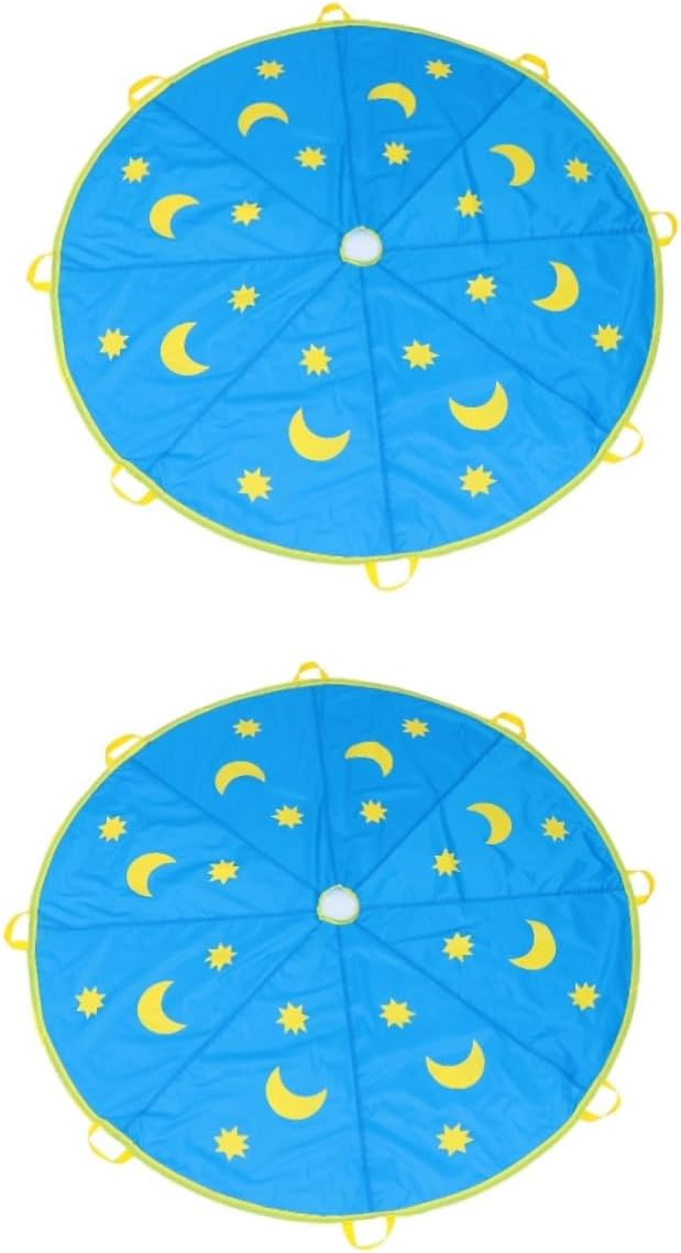 Toddmomy2 pcs Xingyue Parachute Childrens Outdoor playsets Outdoor Toys Outdoor Kids Toys Parachute Toy for Kid Star Moon Parachute Children Parachute Puzzle Training Equipment Baby Cloth