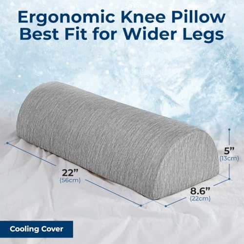 Image of 5 STARS UNITED Large Knee Pillow for Side Sleepers - Hip Pain Relief, Memory Foam Leg Cushion for Side Sleeping - Between Legs Pillow for Sciatica & Lower Back Pain, White