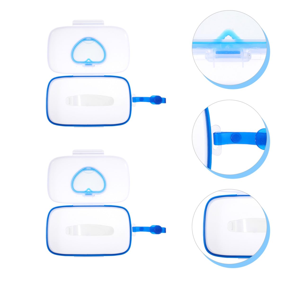 Estuche Portátil Material Pp 2 Unidades para Toallitas Húmedas Caja Práctica para Guardar y Almacenar Toallitas, se Puede Colgar de Ñiño Azul en Cochecito o Cuna