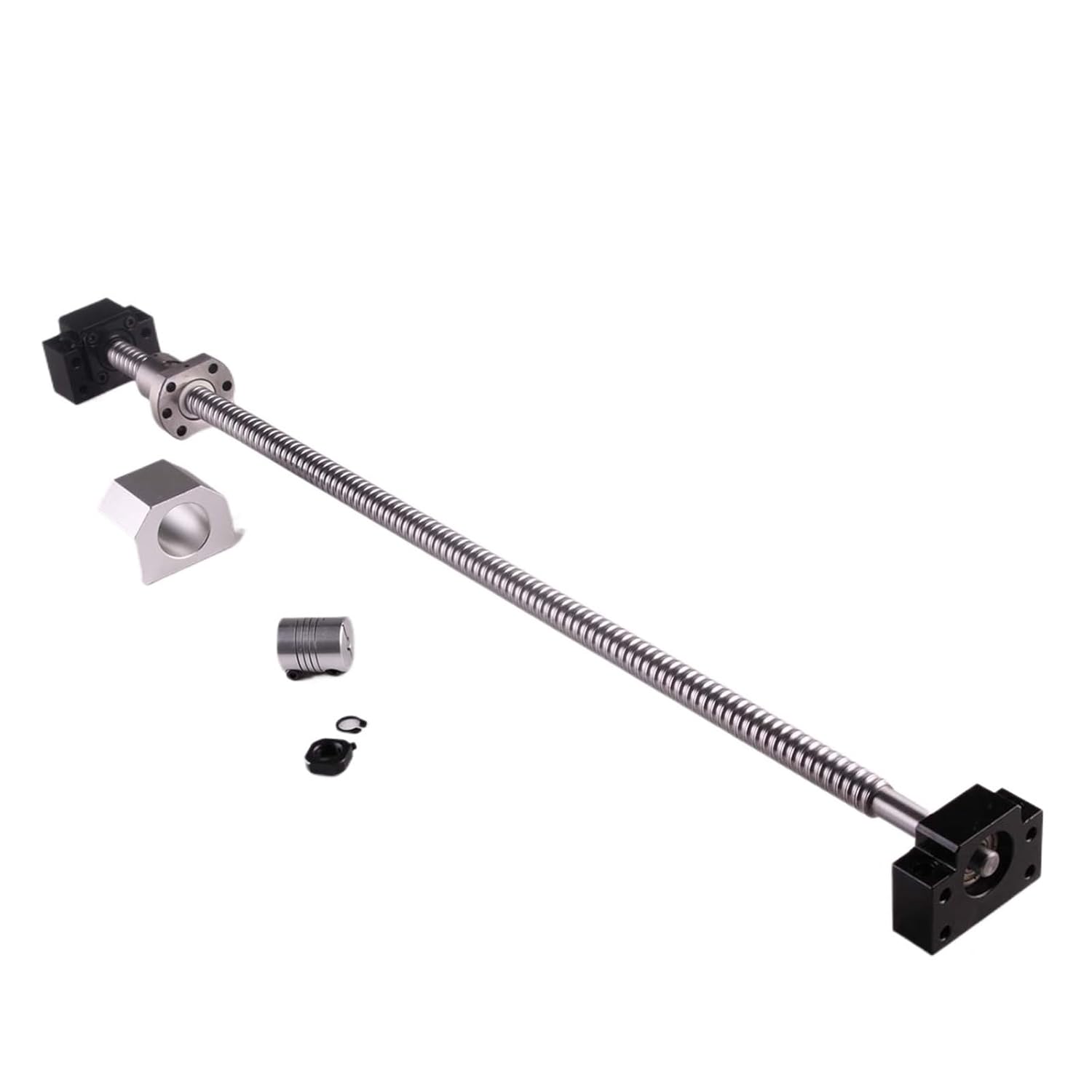 Ball Screw, Linear Motion Ball Screw RM1605 Ballscrew C7 End Machined Length 250~1550mm+Nut Housing BK/BF12 End Support(250mm)