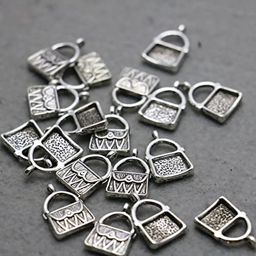 FC-12925 DIY-Jewelry 10PCS Snap Alloy Pendant Fittings for DIY Accessory Lock Machining Metal Parts Findings Components Metal 12x18mm