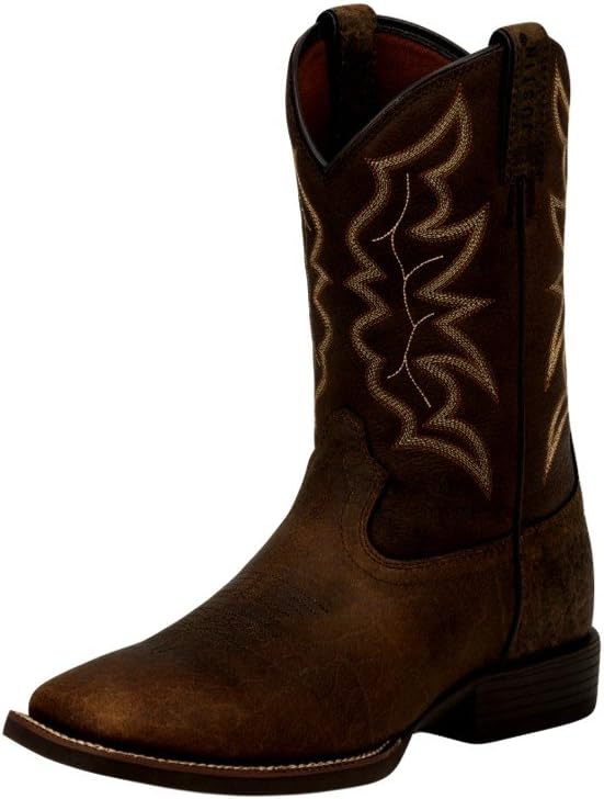 Justin Mens Stampede Sq Toe Dark BRN Boots 11D