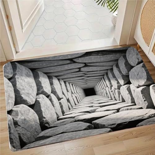 Tapis à illusion d'optique lavable et antidérapant pour salon - 2