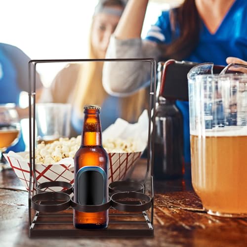 Soporte para 6 botellas de vino de hierro moderno miniatura 6